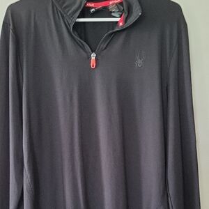 Spyder Black and Red Quarter-Zip Pullover